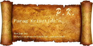 Parag Krisztián névjegykártya